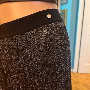 Diesel M-CHICY Black/Silver Wide Leg metallic Pants